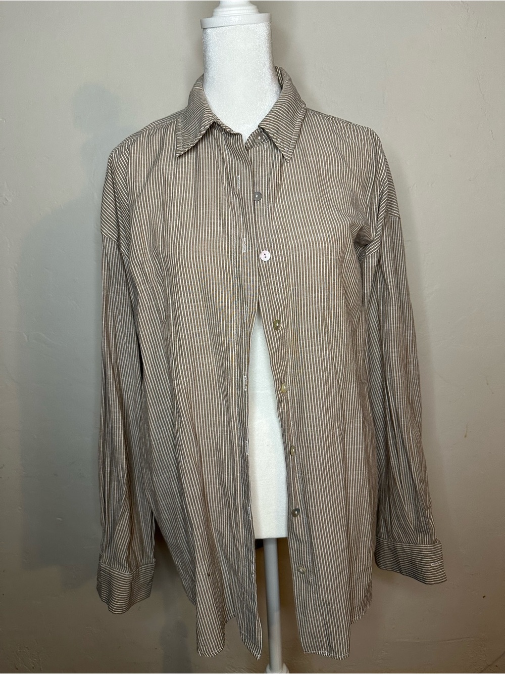 Women’s Casual Striped Button-Up Long Sleeve Shirt